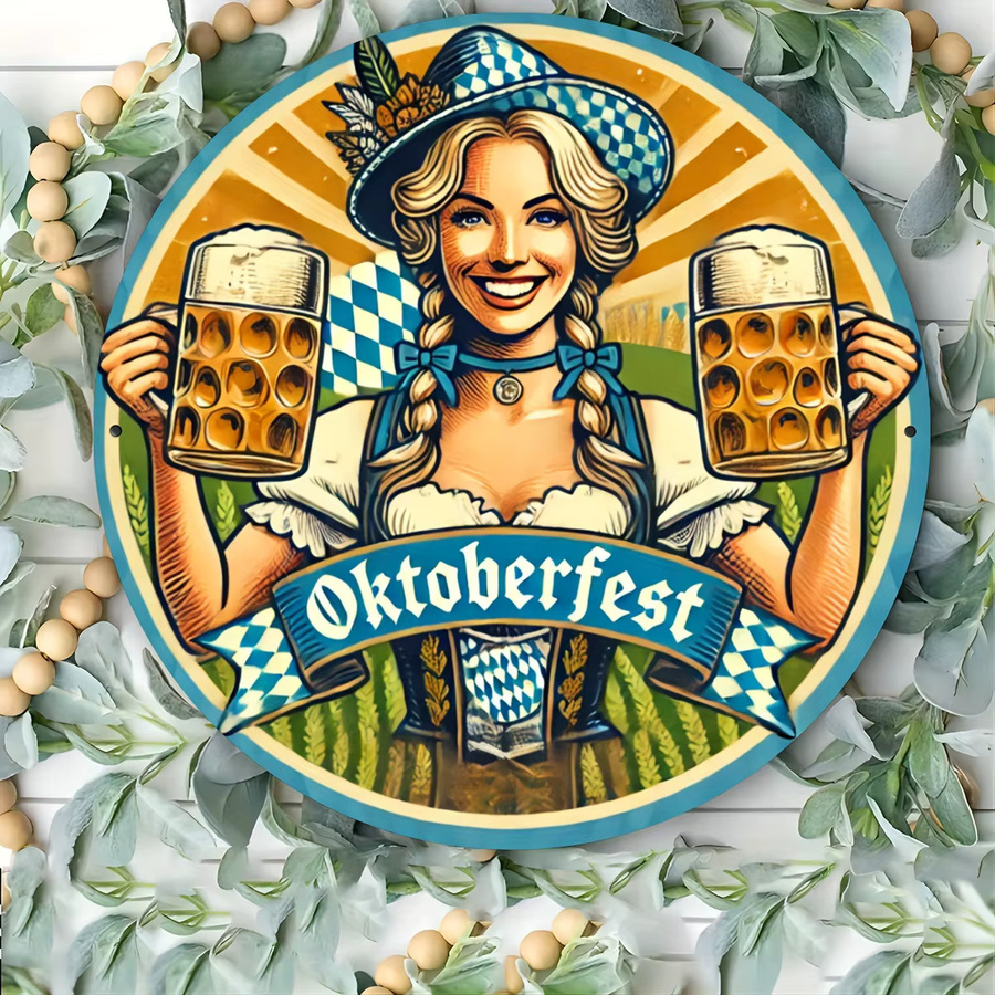 Potdemiel Oktoberfest Vintage Metallblechschild rund, Mehrfarbig, Durchmesser: 20 cm - Bild 4