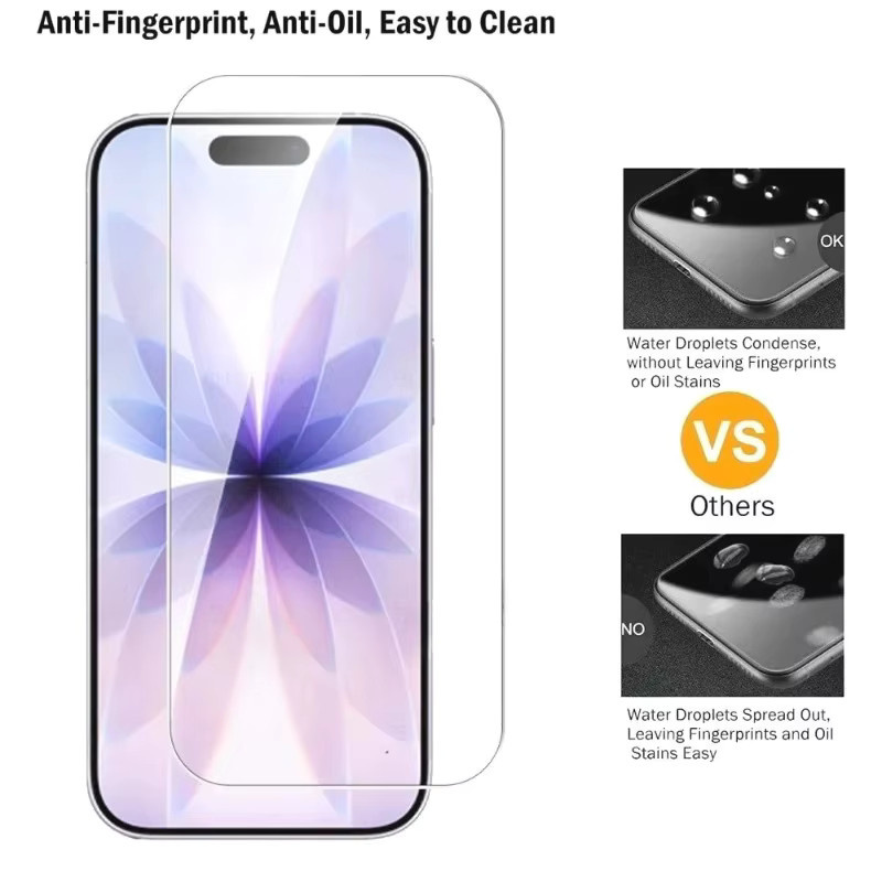 SnakeGlass 4er-Pack Ultra HD Vollbild-Displayschutzfolie aus gehärtetem Glas mit 9H Härtegrad für iPhone 17 16 15 14 13 12 11 Pro Max Plus XR XS, transparent - Bild 2
