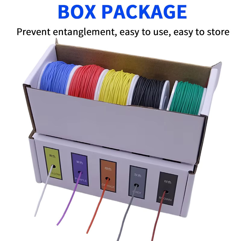 Flexibles Silikondraht-Set aus verzinnter Kupferleitung in 5 Farben für DIY-Elektroprojekte, verschiedene AWG-Stärken - Bild 2