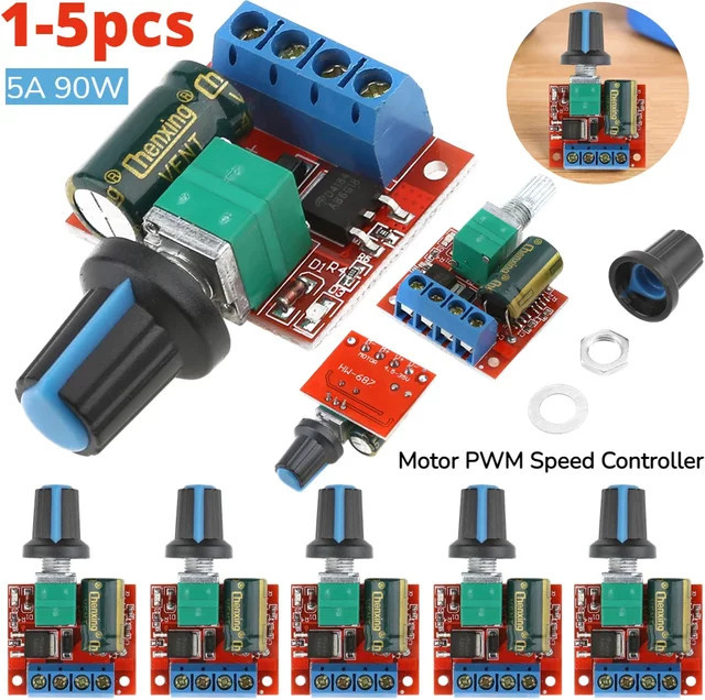 PWM DC Motor Drehzahlregler Modul 5A 90W Spannungsregler und LED Dimmer einstellbares Antriebsmodul in Multicolor - Bild 1