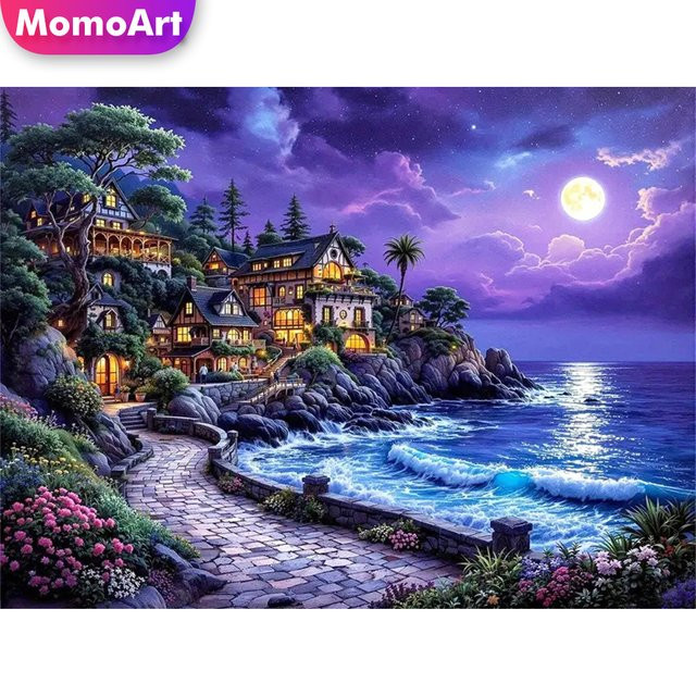 Momoart 5D-Diamantgemälde zum Selbermachen mit Landschaftsmotiv in Multicolor, geeignet für Anfänger - Bild 1