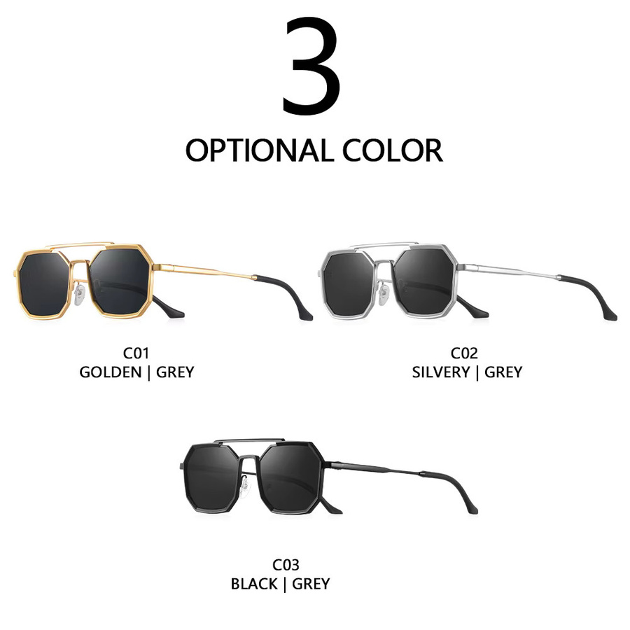 CRIXALIS Sonnenbrille, Quadrat, Vollrand, Metall, Unisex - Bild 3