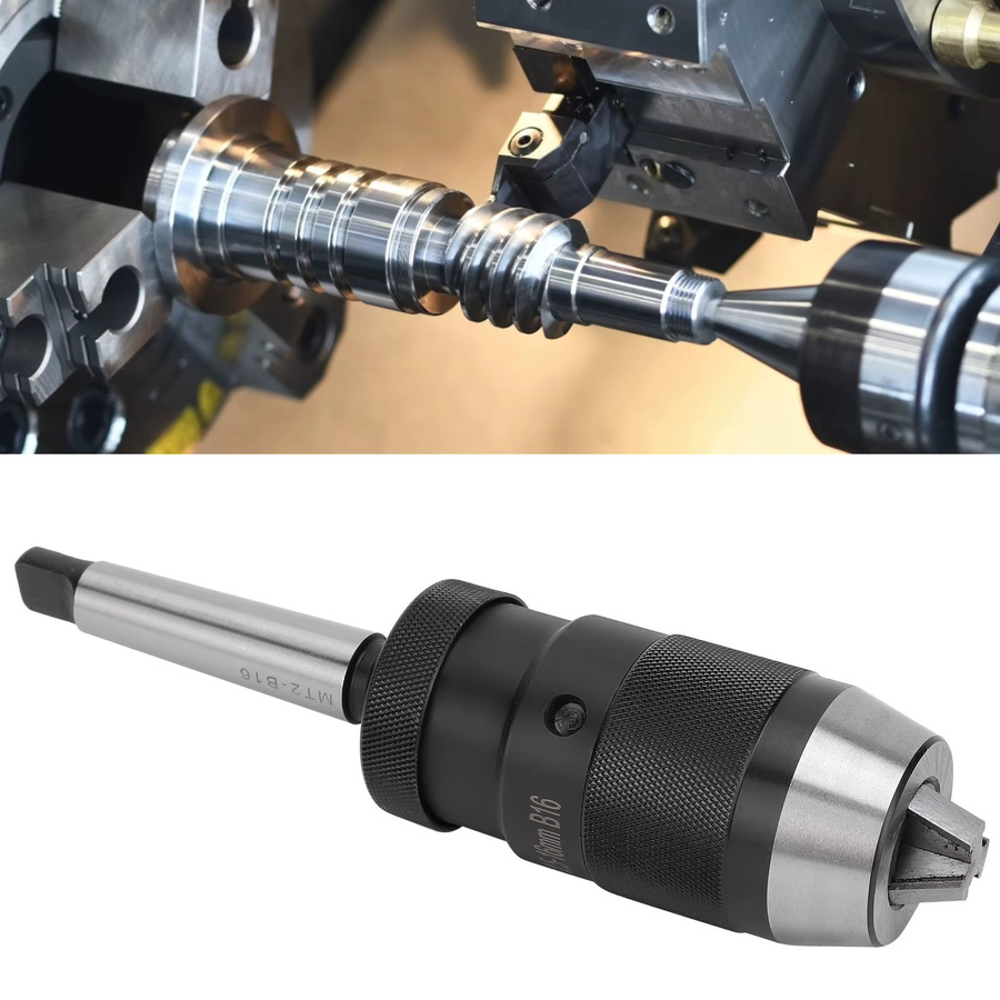 Schnellspannbohrfutter mit Morsekegel MT2-B16 für Bohrmaschinen, Spannbereich 0,5–16 mm, Farbe: Silber - Bild 4