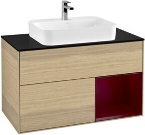 V&B Waschtischunterschrank Finion mit LED-Beleuchtung und Regalelement, Wandmontage, Breite: 100 cm - Bild 1