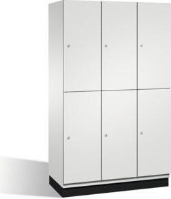 C+P Doppelstockspind Cambio auf Sockel mit 6 Fächern, Farbe Lichtgrau, H x B x T: 195 x 120 x 52,5 cm - Bild 1