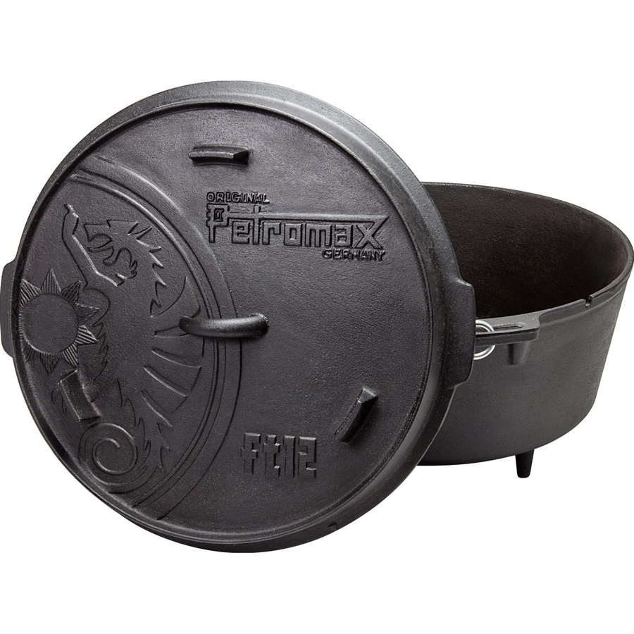 Petromax Dutch Oven FT12 Feuertopf aus Gusseisen in Schwarz für offenes Feuer, Kohle und Briketts - Bild 2