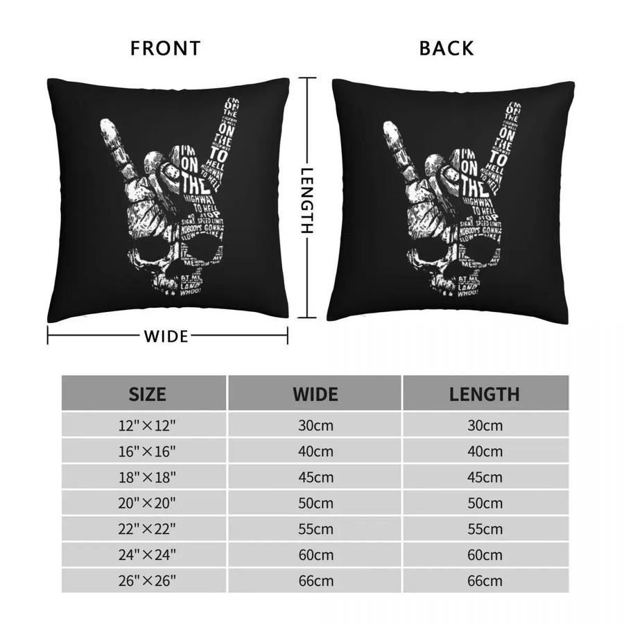 Totenkopf Kissenbezug Punk Rock Heavy Metal Design in Schwarz, B/B/H: 45 x 45 x 45 cm - Bild 3