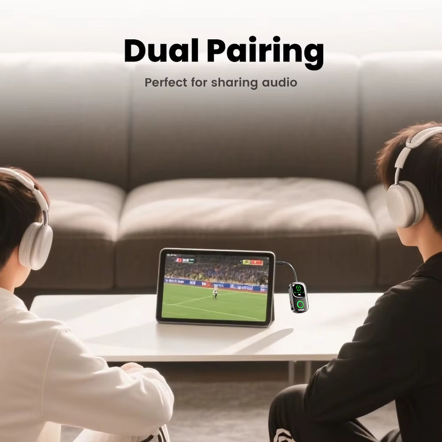 Toocki Bluetooth 5.4 Audio-Empfänger und Sender 2-in-1 Adapter in Schwarz mit 3,5 mm AUX Anschluss für TV, Kopfhörer und Auto - Bild 4