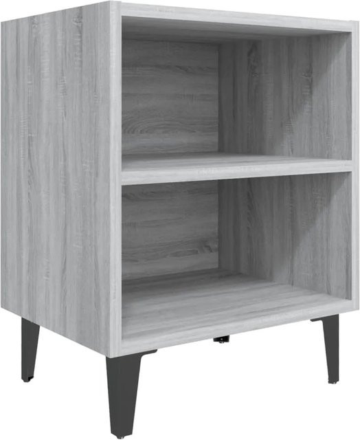 vidaXL Nachttisch in Grau Sonoma mit Metallbeinen im Industrial-Design B/T/H: 40 x 30 x 50 cm - Bild 1