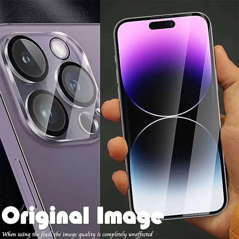 ZMZE Set aus 3 Displayschutzfolien aus gehärtetem Glas und 3 Kameraobjektivschutzfolien für iPhone 11 bis iPhone 17 Pro Max, transparent - Bild 5