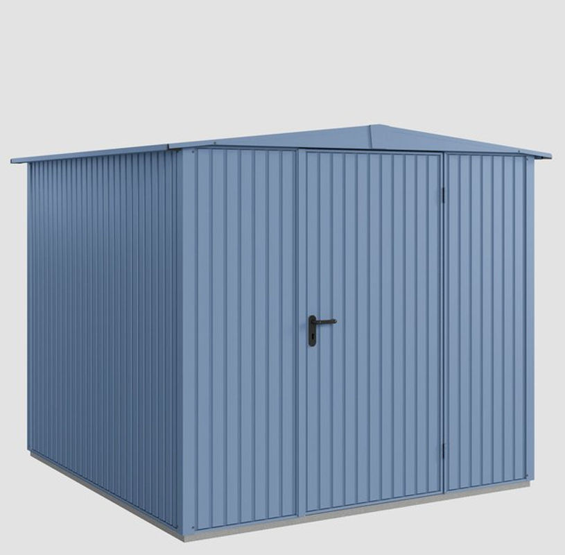 Ecostar Gerätehaus Trend-S aus Metall in Blau mit Doppeldoor und Giebeldach B/H/T: 238 x 216 x 238 cm - Bild 3