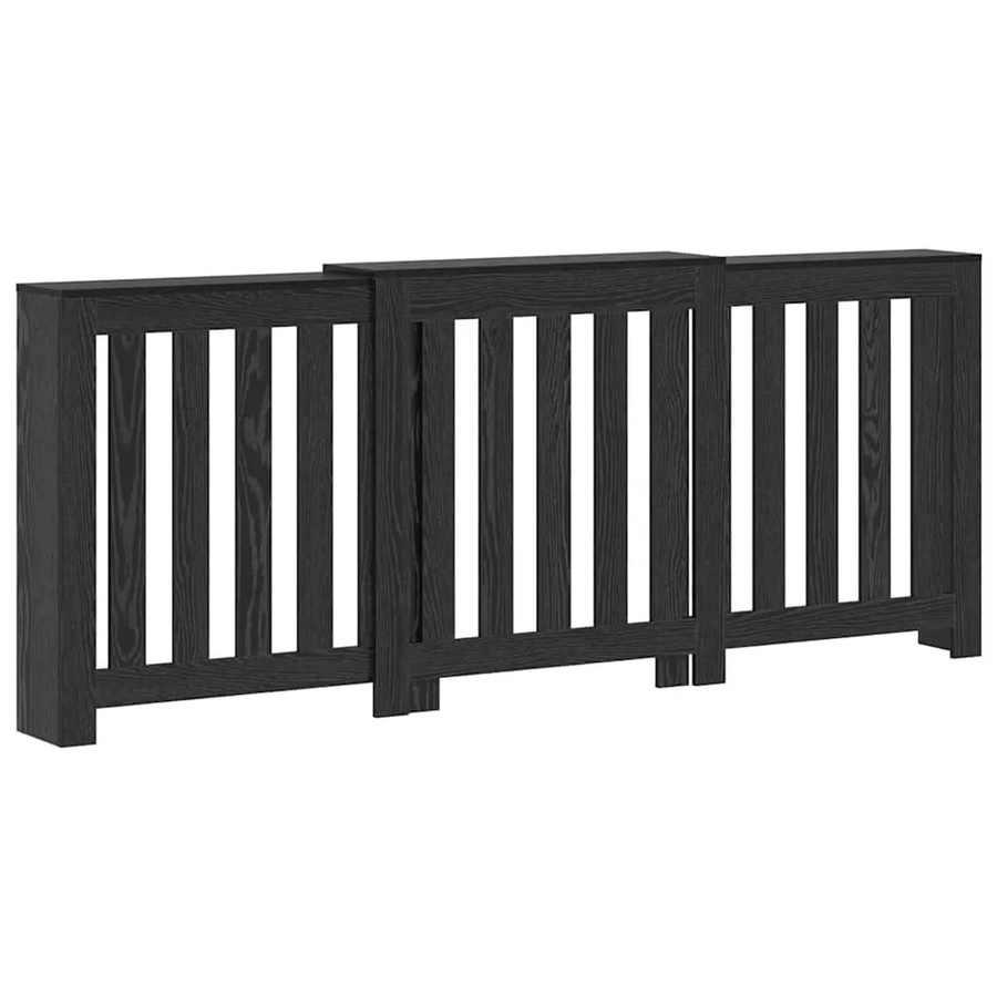 vidaXL Heizkörperabdeckung in Schwarz Eichen-Optik, modern, B/T/H: 205 x 21,5 x 83,5 cm - Bild 2