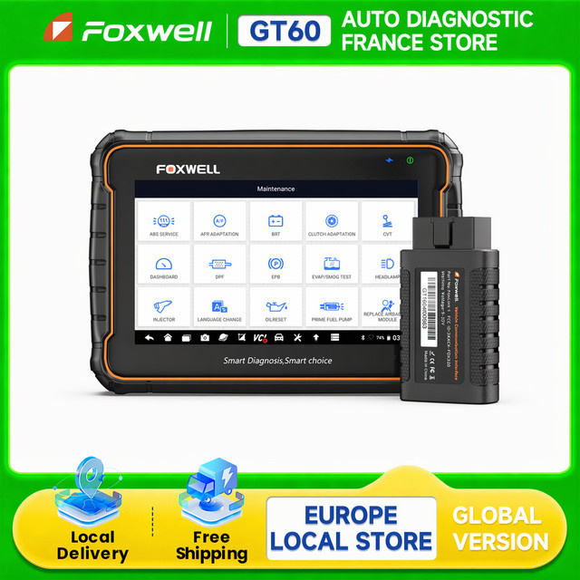 FOXWELL GT60 OBD2 Bidirektionales Diagnosegerät in Schwarz mit 28 Servicefunktionen, CAN-FD und DOIP für die Alle-Systeme-Diagnose sowie Codierung via Bluetooth - Bild 1