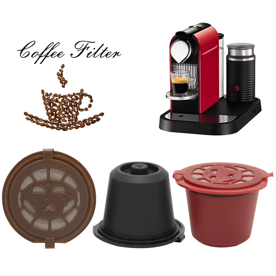 3er Set wiederverwendbare Kaffeekapseln in Schwarz für Nespresso Maschinen aus Kunststoff - Bild 2