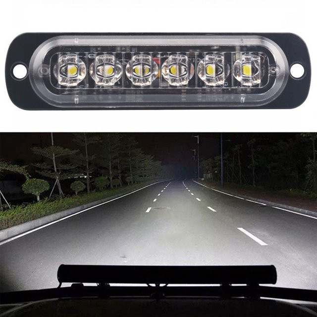 LED Arbeitsleuchte mit 6 LEDs für Auto, LKW und Boot, 12V Punktstrahler in Schwarz und Blau - Bild 1