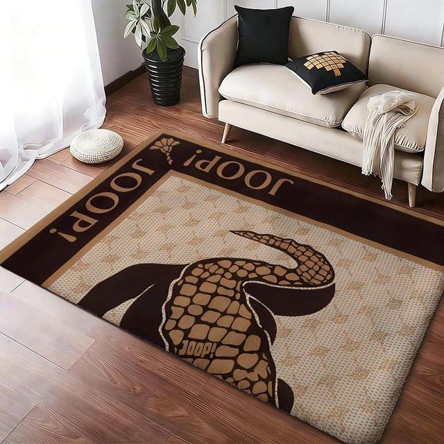 Joop Bodenmatte aus weichem Flanell, rutschfest und dick, rechteckig, Schwarz/Braun, B/T: 60 x 40 cm - Bild 1