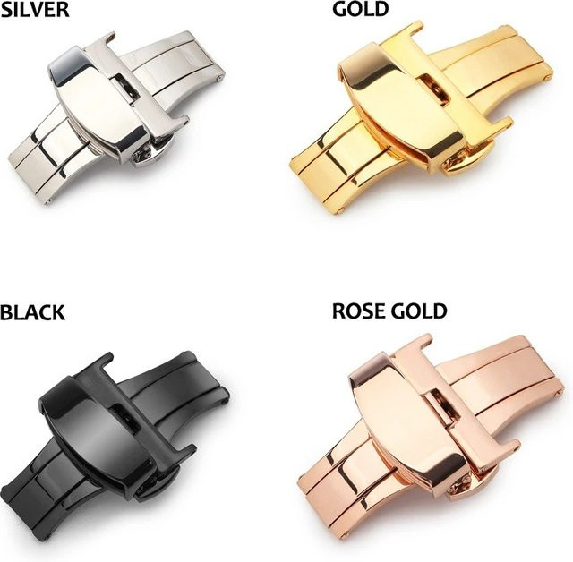 Aotelayer Uhrenarmband Verschluss Schmetterling Faltschließe, Edelstahl - Bild 1