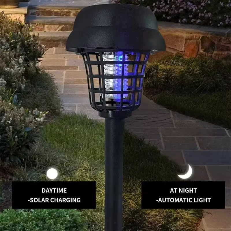 JOYINLED Solar-Insektenvernichter mit Beleuchtung, wasserdichter Mückenschutz für Garten und Terrasse, Schwarz - Bild 3