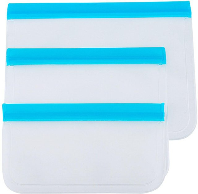 20 Stück OutsideWorld Wiederverwendbare Ziplock-Beutel aus PEVA, Mattiert und Luftdicht, Weiß/Transparent - Bild 1