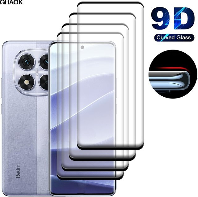 4er-Pack Xiaomi Redmi Note 14 Pro und Redmi Note 14 Pro Plus Panzerglas, gehärtetes Glas mit 9H Härtegrad, voll gebogen, transparent - Bild 1