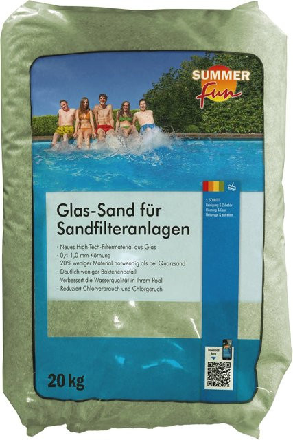 Summer Fun Filterglassand für Pool und Sandfilteranlagen, Grün, 0,4-1,0 mm, 20 kg - Bild 1