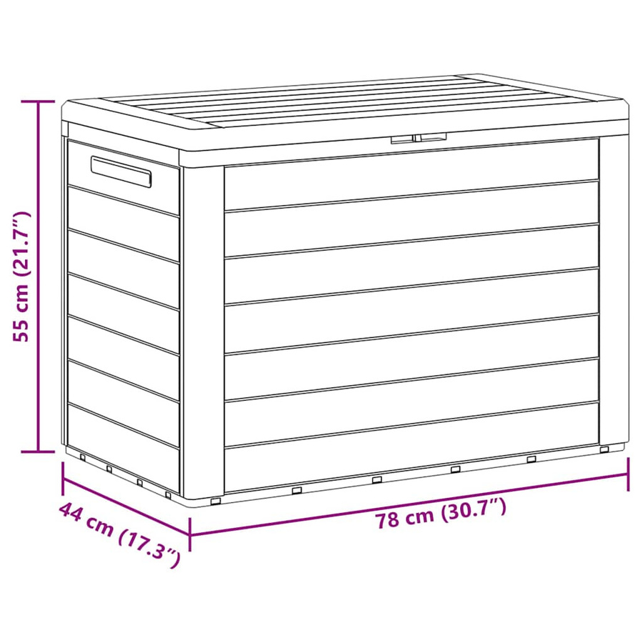vidaXL Gartenbox aus Polypropylen in Anthrazit, B/T/H: 78 x 44 x 55 cm - Bild 3