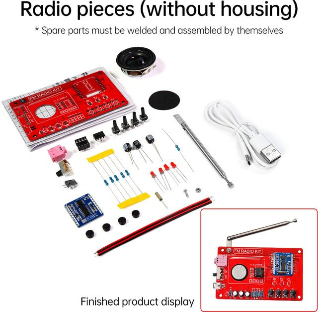 diymore RDA5807 FM-Radio-Bausatz mit Geräuschunterdrückung 87-108MHz RF-Modul für DIY-Projekte und Schulunterricht - Bild 1