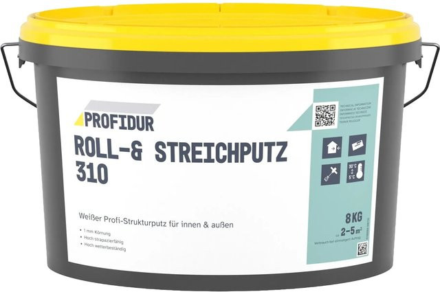 Profidur Roll- und Streichputz 310 Weiß 8 kg - Bild 1