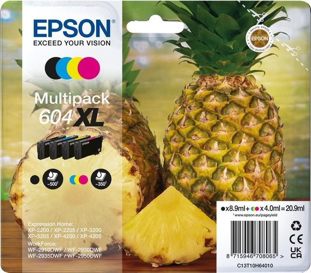 Epson 604 XL Tintenpatronen 4er-Pack Schwarz, Gelb, Cyan, Magenta Original Inkjet-Set C13T10H64020 - Bild 1