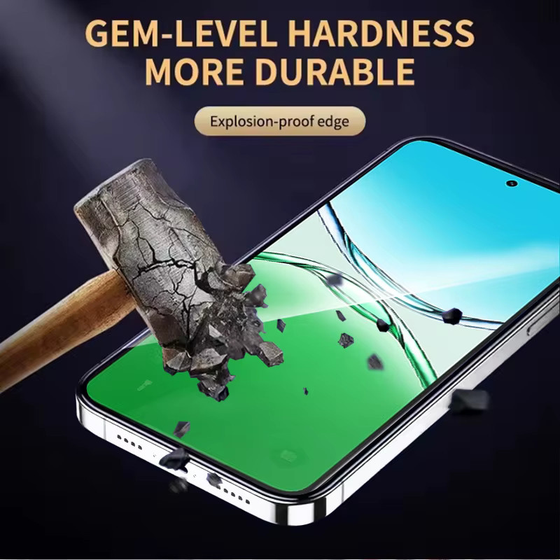 3er-Set gehärtetes Glas Displayschutzfolie für Oppo A5 5G, transparent, Vollabdeckung mit Fingerabdruck-Entsperrung und 9H Härtegrad - Bild 5