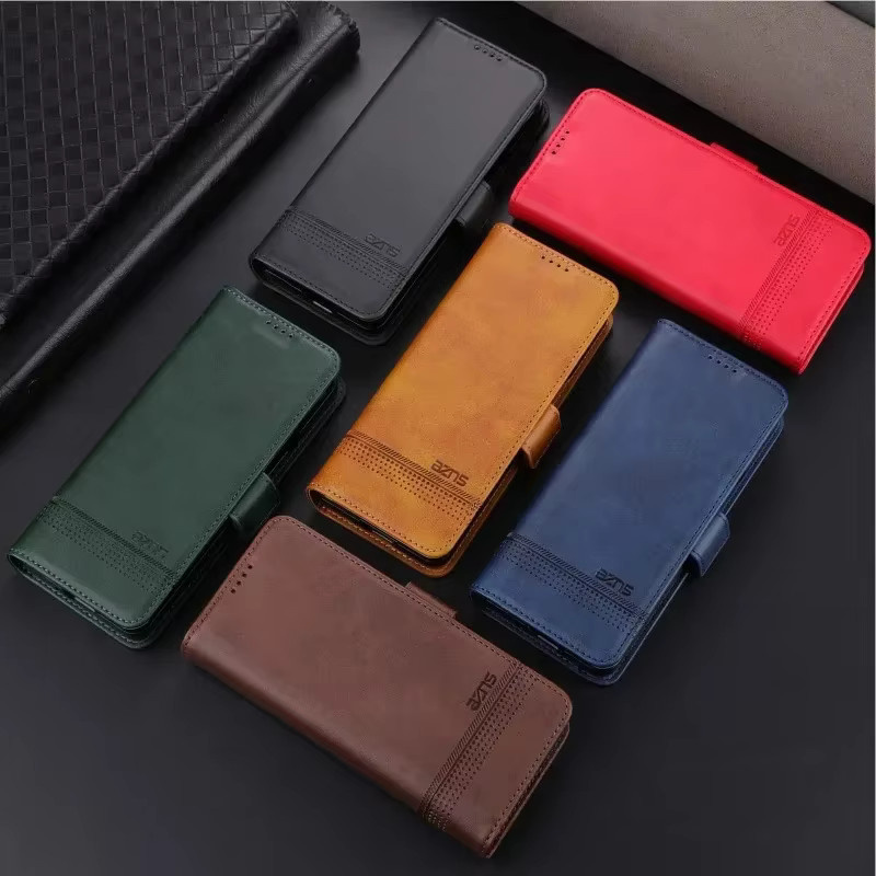 Leder-Brieftaschen-Handyhülle für Samsung Galaxy Z Fold 6, 5, 4, 3 5G mit Kartenhalter und Ständer in Rot oder Braun - Bild 1