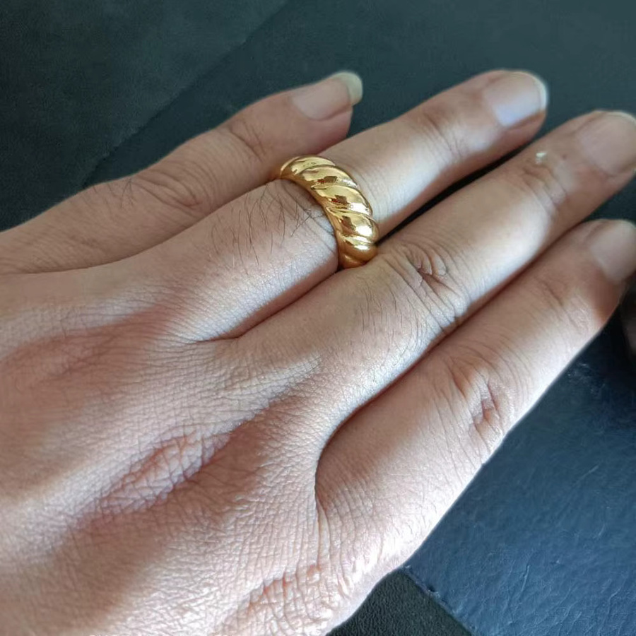 VQYSKO Croissant-Ring, Edelstahl, Gold, Damen - Bild 1