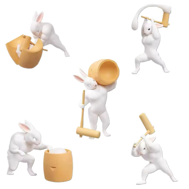 Bandai Muscle Jade Rabbit Hämmerter Reiskuchen Kaninchen Blind Box, Actionfigur - Bild 6