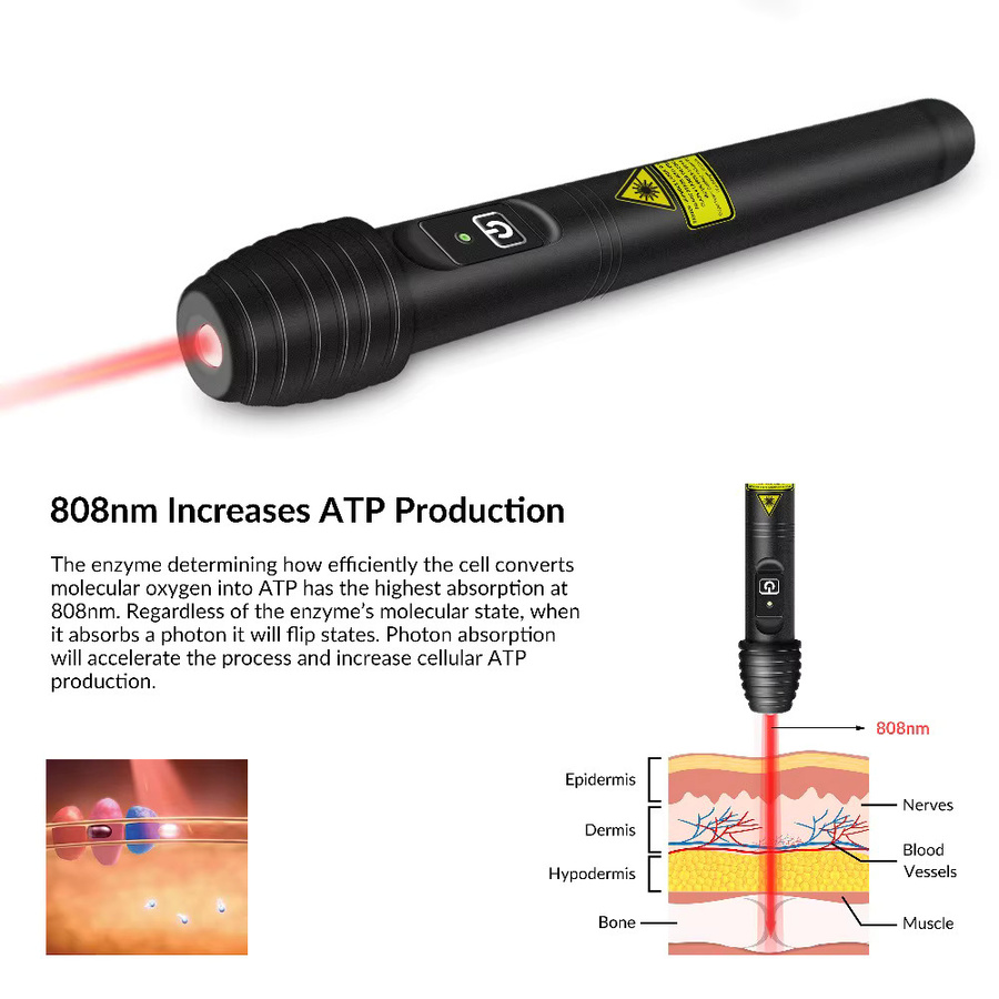 Low Laser Light Therapy Pen, Schwarz - Bild 3