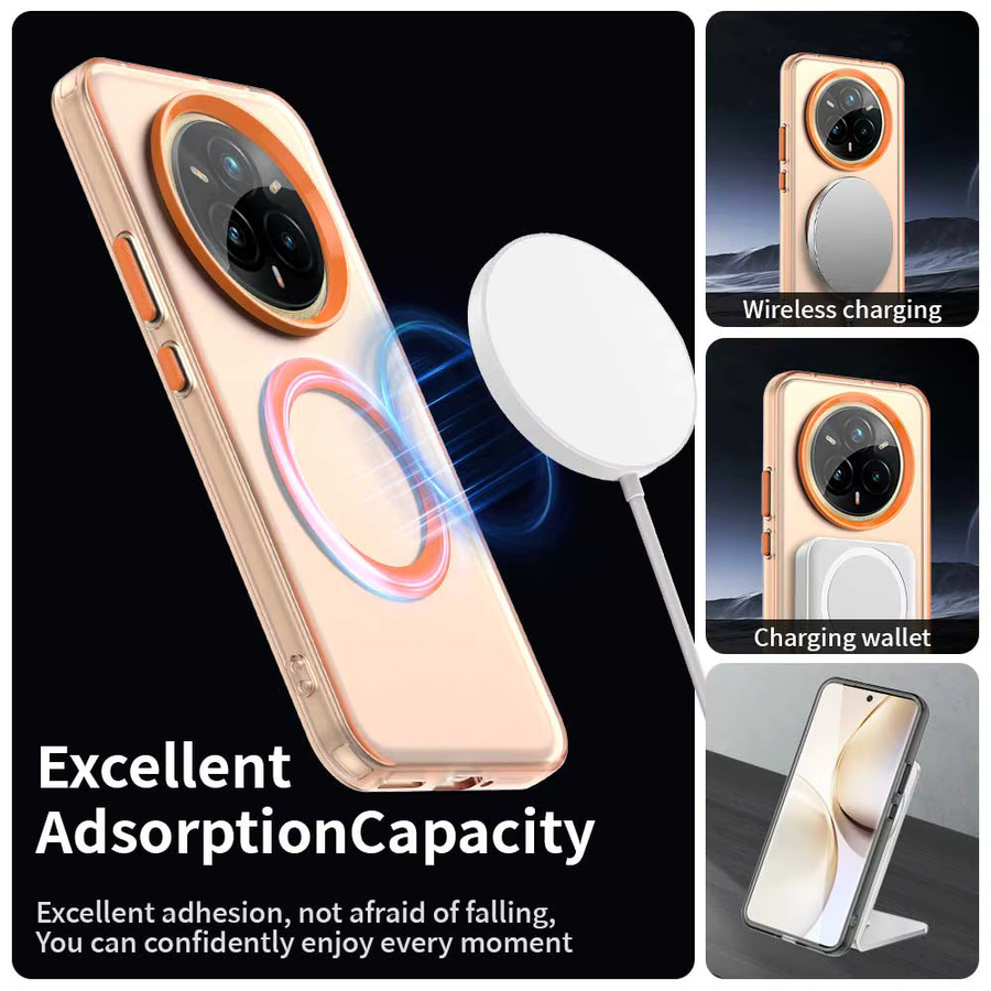 Magnetische transparente Handyhülle für Realme 13, 14 Pro, 14X und 14T mit kabelloser Ladefunktion in Candy-Farben - Bild 3