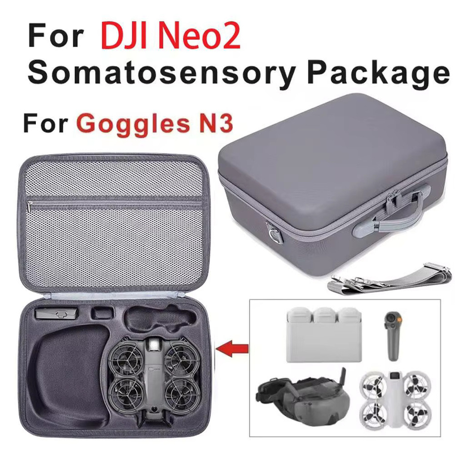 DJI NEO2 Tragetasche Stoßfeste Aufbewahrungstasche und Schutzhülle für deine Drohne in Grau - Bild 3
