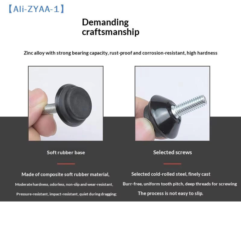 4 Stück verstellbare Möbelnivellierer aus Metall von JETTING in Schwarz, Gewindeschrauben M6 x 15 x 23 mm für Schrank, Tisch, Stuhl und Maschinenbasis - Bild 2