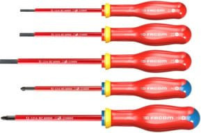 Facom PROTWIST Schraubendreher-Set 1000V, 5-teilig, Rot - Bild 1