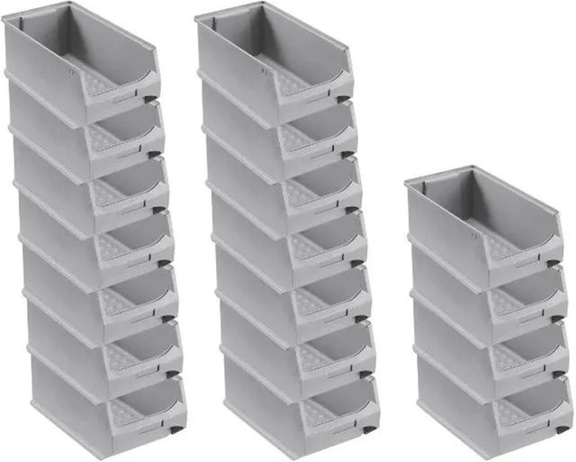 PROREGAL SuperSparSet 18er Pack Sichtlagerboxen Grau, H x B x T: 15 x 20 x 35 cm, 7,2 Liter pro Behälter - Bild 1
