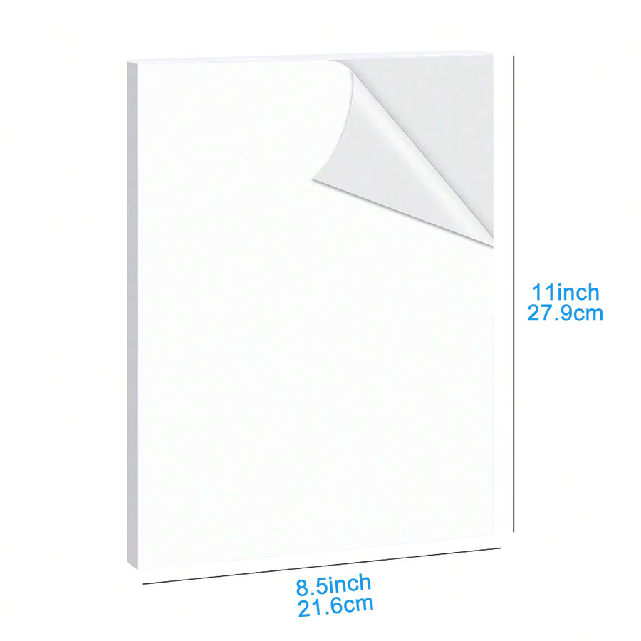 ESHANG Selbstklebendes Vinyl-Aufkleberpapier für Tintenstrahldrucker, Weiß, Breite: 21,6 cm, Höhe: 27,9 cm - Bild 2