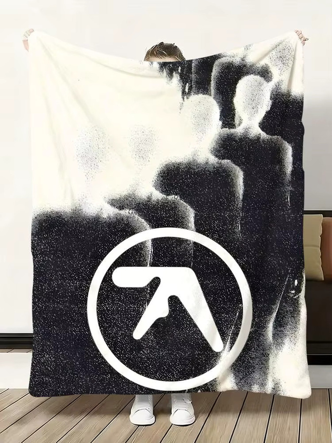 Flauschiger Flanell Überwurf DJ A-Aphex T-Twin Album Design in Weiß, weiche Decke aus Polyester für Bett und Sofa - Bild 5