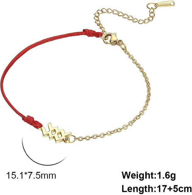 Armband Edelstahl, Gold, Damen, Sternzeichen Krebs Löwe Stier Jungfrau, 17-22cm - Bild 1