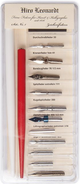 Honsell HIRO LEONARDT Zeichenfedern aus Stahl in Gold, Silber und Multicolour - Bild 1