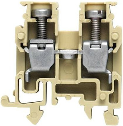 Weidmüller Durchgangsreihenklemme 0366560000 Schraube, Beige und Gelb, 10 Stück - Bild 1