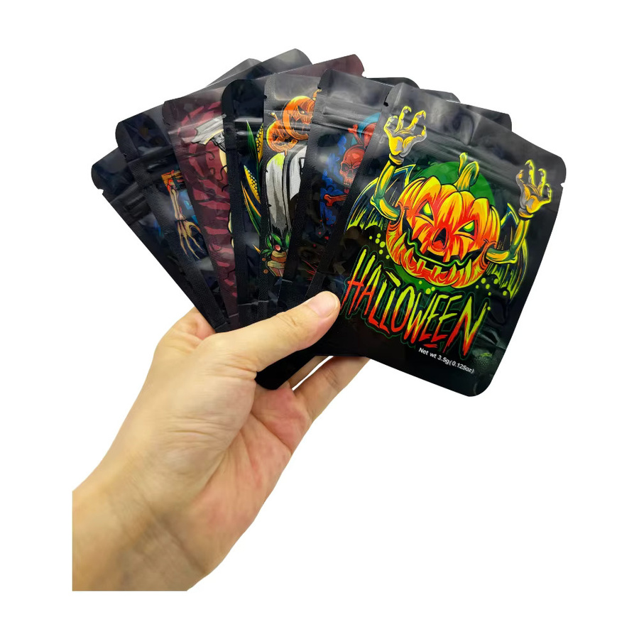 50 Stück Mylar-Folienbeutel in Holografik, geruchsdichte und wiederverschließbare Druckverschlussbeutel in Multicolour zur Aufbewahrung von Schmuck oder als Halloween-Verpackung - Bild 4