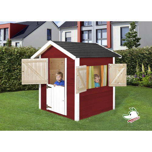 WEKA Kinderspielhaus Drachenhöhle Tabaluga aus Holz in Rot-Weiß, B/H/T: 144 x 154 x 153 cm - Bild 4