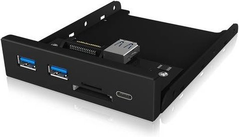 ICY BOX IB-HUB1417-i3 USB 3.2 Gen 1 Hub mit 2 x USB 3.0 und 1 x USB-C in Schwarz für Unterputzmontage - Bild 2
