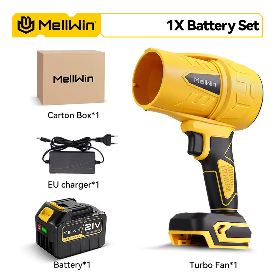 MELLWIN Bürstenloser Elektrischer Turbolüfter Jet Fan Gelb für Makita 18V Akku - Bild 6
