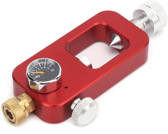 DIDEEP Tauchadapter für Tauchausrüstung zur Verbindung von großen zu kleinen Flaschen mit 8mm Manometer, Farbe: Rot - Bild 1