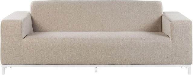 Beliani Gartensofa Beige mit Polsterung aus UV-beständigem Polyester und Aluminiumgestell, B/T/H: 186 x 84 x 68 cm - Bild 1
